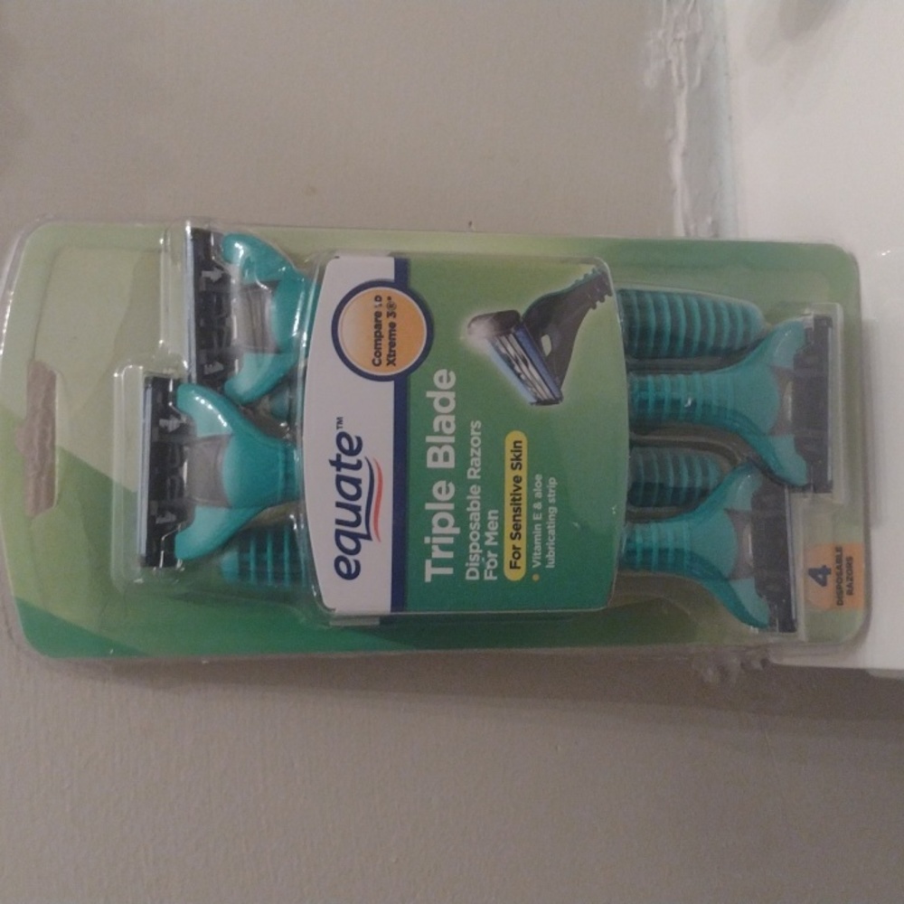 Equate- Triple Blade disposable razors for men (pack of 4) never opened